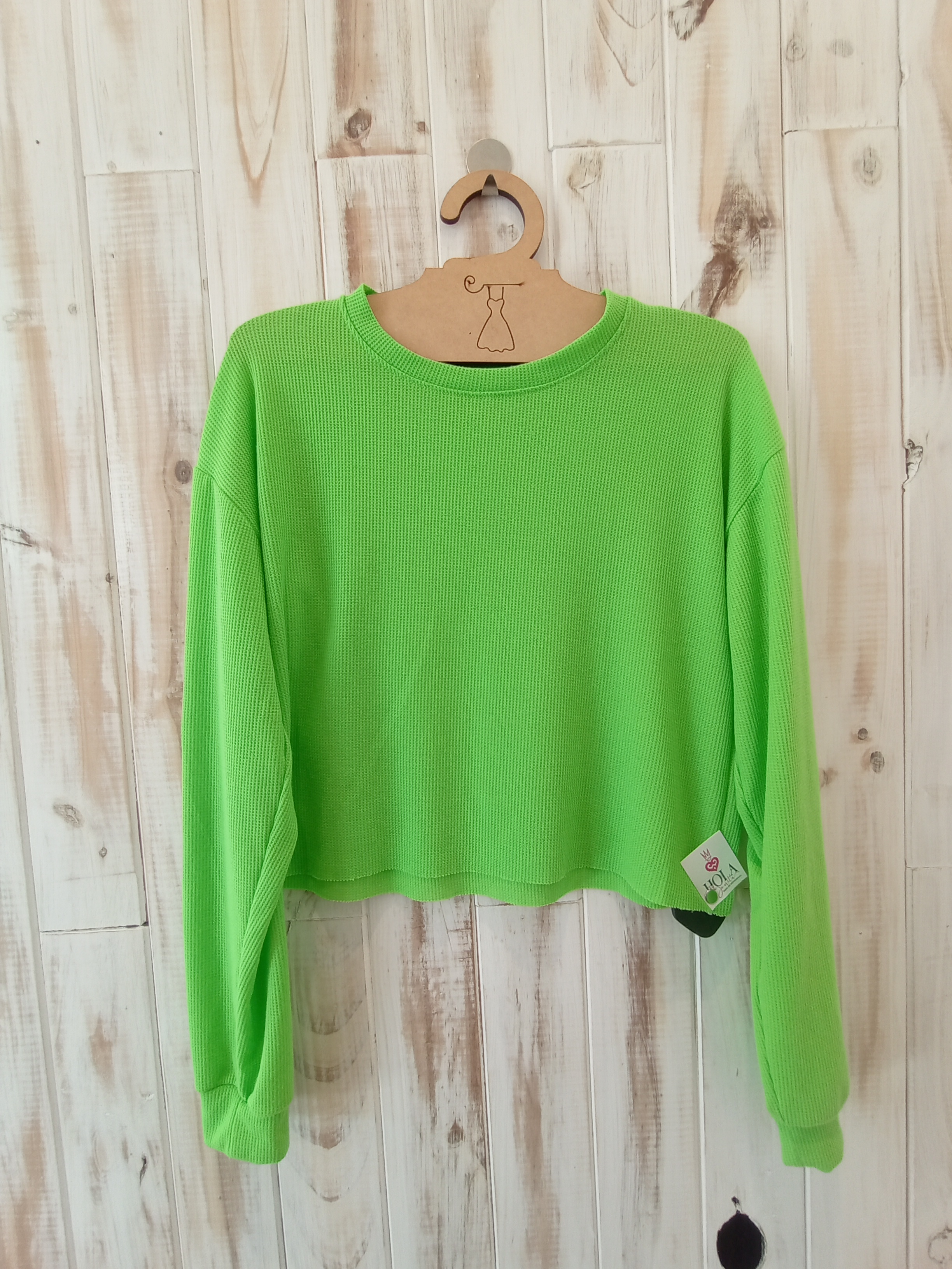 Buzo verde fluor cortito