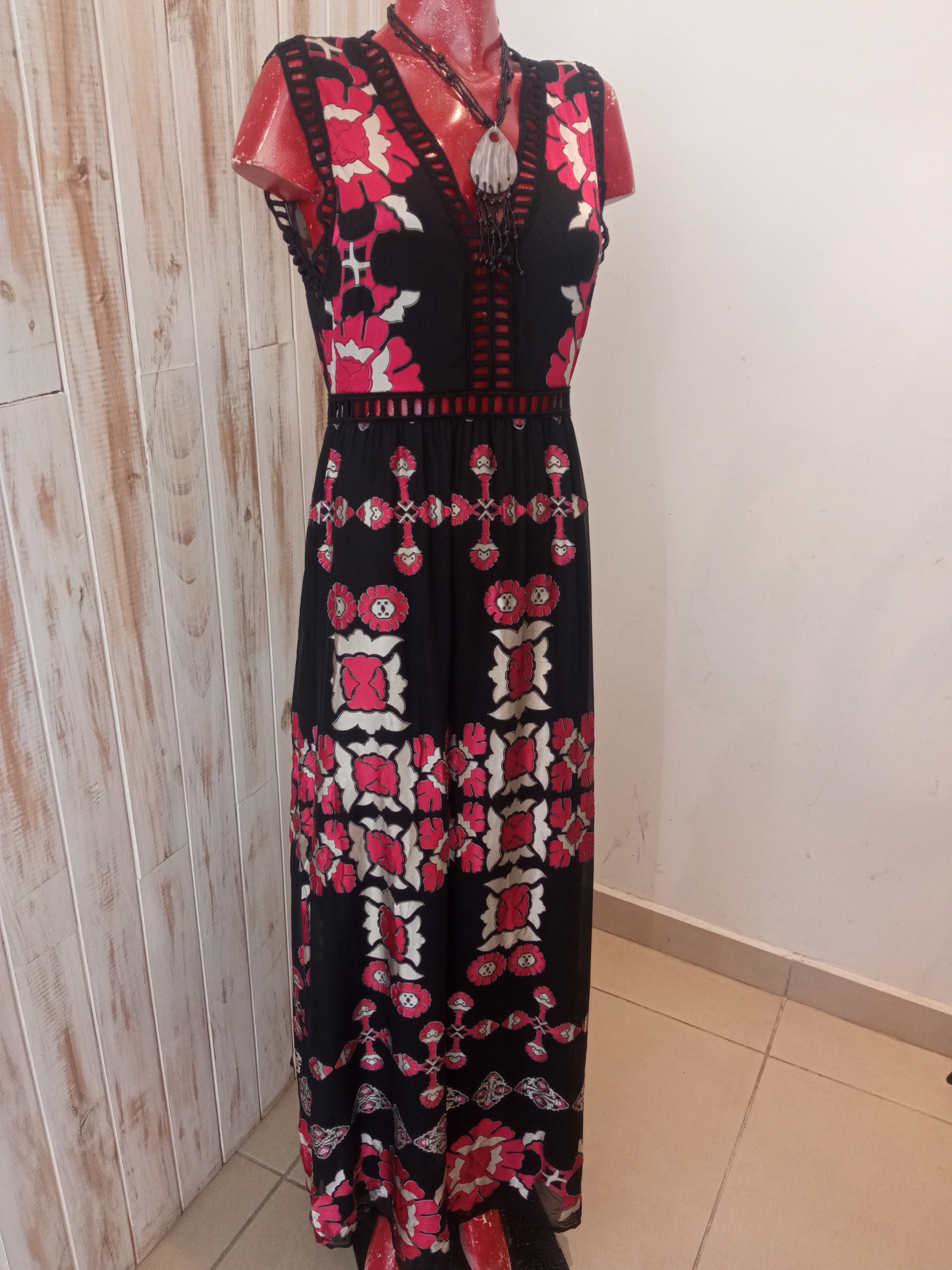 VESTIDO ROJO Y NEGRO RAPSODIA