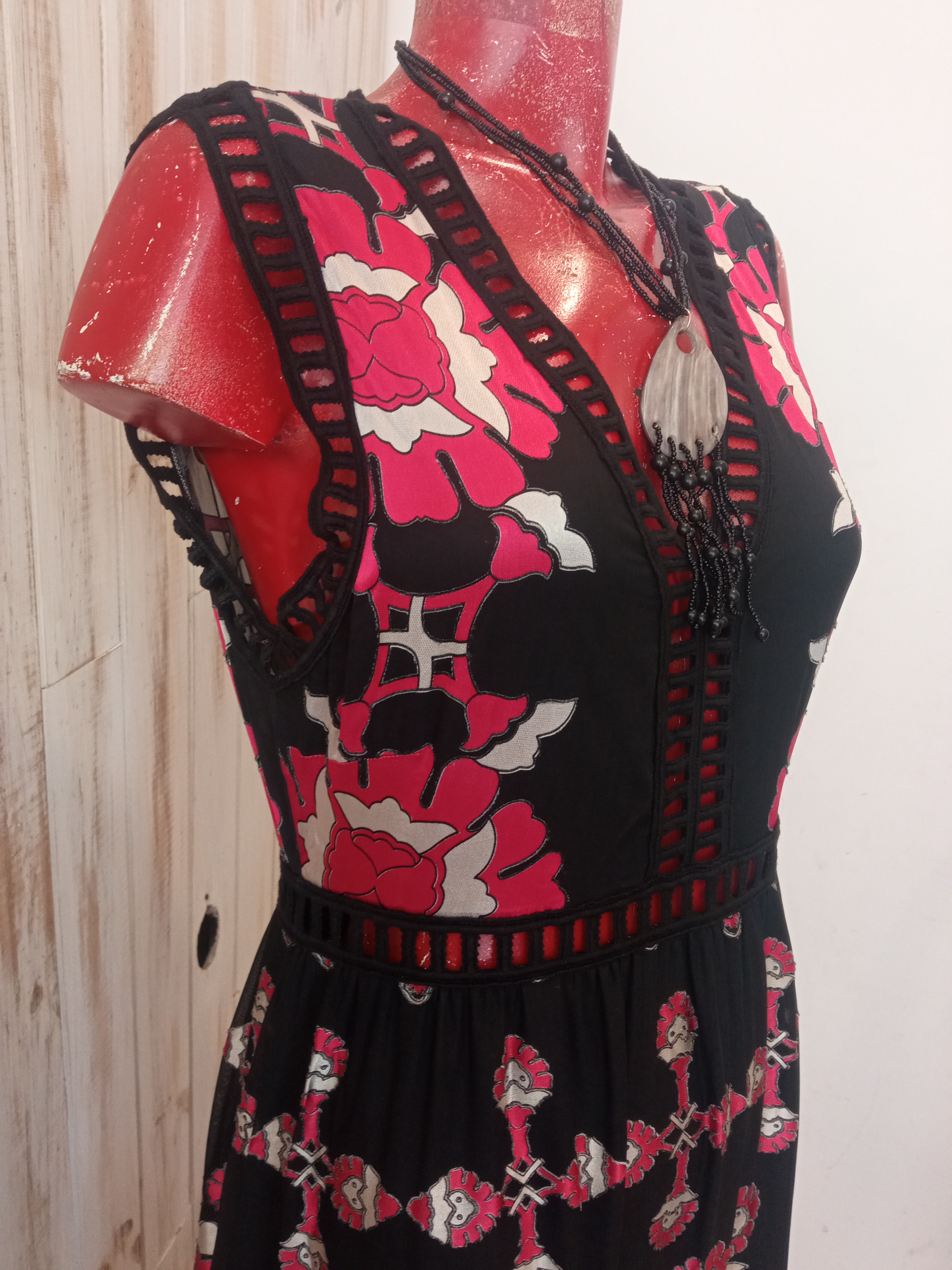 VESTIDO ROJO Y NEGRO RAPSODIA